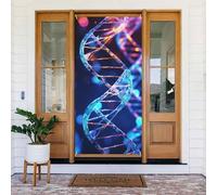 Décoration de porte de bienvenue - Bannière de porte - 183 x 90 cm - Bannière génétique ADN pour porche - Toile de fond saisonnière à suspendre pour fête de vacances, décoration intérieure et