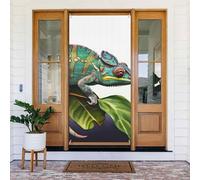 Décoration de porte de bienvenue - Bannière de porte - 183 x 90 cm - Caméléon - Bannière de porche - Fond photo saisonnier - Bannière à suspendre pour fête de vacances, décoration intérieure et