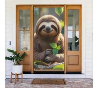 Décoration de porte de bienvenue - Bannière de porte - 183 x 90 cm - Paresseux mon esprit animal - Bannière de porche - Fond photo saisonnier - Bannière à suspendre pour fête de vacances, décoration