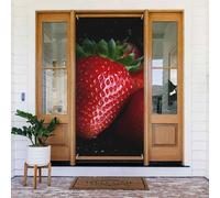 Décoration de porte de bienvenue - Bannière de porte - 183 x 90 cm - Rouge fraise - Bannière de porche - Fond photo saisonnier - Bannière à suspendre pour fête de vacances, décoration intérieure et