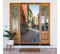 Décoration de porte de bienvenue - Bannière de porte - 183 x 90 cm - Rue d'Italie - Bannière de porche - Toile de fond saisonnière à suspendre pour fête de vacances, décoration intérieure et
