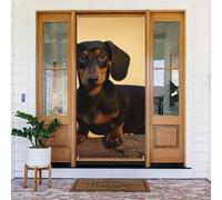 Décoration de porte de bienvenue - Bannière de porte - 183 x 90 cm - Une jolie bannière de porche teckel - Bannière saisonnière à suspendre pour fête de vacances, décoration intérieure et extérieure