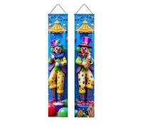 Décoration de porte de carnaval, décoration de porte de clown, décoration de cirque, décoration de déguisement, bannière à suspendre pour la maison, la porte d'entrée, le porche, fête costumée (J, 180