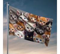 Décoration de porte de chambre à coucher, adorable chatons qui regardent dans votre âme, drapeau de salle de bain, décoration de porche extérieure (60 x 90 cm)