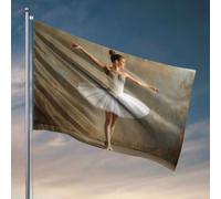 Décoration de porte de chambre à coucher avec ballerine dans un tutu blanc frappant une pose gracieuse drapeau de chambre d'université décoration murale de dortoir pour garçon d'université (30 x 45 cm