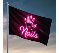 Décoration de porte de chambre à coucher avec cœur tenant la main et clous Inscription ci-dessous Drapeau de jardin Accessoires pour joueurs 60 x 90 cm