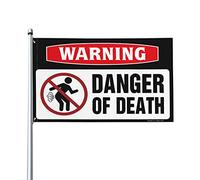Décoration de porte de chambre à coucher, drapeau d'avertissement « Danger of Death », drapeau de porche (152 x 244 cm)
