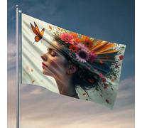 Décoration de porte de chambre à coucher Rêves florales : drapeau d'évasion sereine pour femme, articles de salle de bain, décoration de porche d'extérieur (60 x 90 cm)