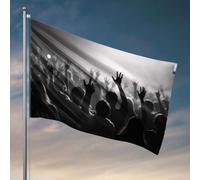 Décoration de porte de chambre à coucher Silhouettes de personnes avec les mains levées devant une lumière vive. Drapeau de jardin Stand Gamers Accessoires (30 x 45 cm)