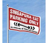 Décoration de porte de chambre à coucher Singapura Cat Parking Only Flag Cave Man Bar College Flags For Guys (Taille : 30 x 45 cm)