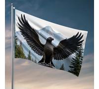 Décoration de porte de chambre à coucher, statue d'aigle devant de paysage de montagne, accessoires de salle de bain, décoration de porche extérieure (60 x 90 cm)