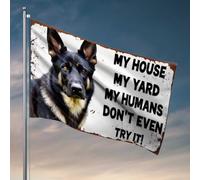 Décoration de porte de chambre Berger allemand Panneau d'avertissement : Respectez mon territoire ! Drapeau drôle Décoration de dortoir Cadeaux pour la décoration de la maison (30 x 45 cm)