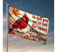 Décoration de porte de chambre Cardinal d'automne : un drapeau de conte de cardigan confortable, drapeau de jardin cool choses pour chambre de garçons (60 x 90 cm)