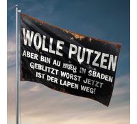 Décoration de porte de chambre Clean Wool But Now It'S All Gone Drapeau de jardin cool Choses pour chambre de garçons (152 x 244 cm)