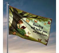 Décoration de porte de chambre Reading Will Take You Everywhere. Drapeau pour chambre à coucher (30 x 45 cm)