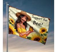 Décoration de porte de chambre Support The Bee : A Celebration of Nature'S Sweetness Drapeau Cool Garden Flag Choses pour chambre de garçons (120 x 180 cm)