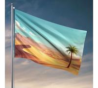 Décoration de porte de chambre Un palmier solitaire se tient au milieu de vastes sables du désert. Drapeau Man Cabe Decor Accessoires de chambre à coucher (120 x 180 cm)