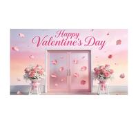 Décoration de porte de garage avec cœurs pour la Saint-Valentin - Fond photo pour une fête, un enterrement de vie de jeune fille ou un mariage (D, One Size)
