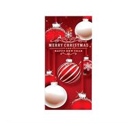 Décoration de porte de Noël 2025 - Bannière de porte d'entrée en polyester de 88,9 x 198,1 cm, panneau de porche festif pour Noël, pays des merveilles d'hiver, maison, bureau, intérieur/extérieur