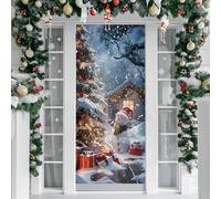 Décoration De Porte De Noël, Bannière Suspendue, Fond PèRe NoëL, Pour La Décoration De La Maison D'Hiver (D)