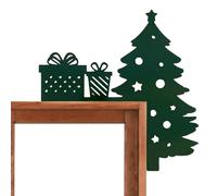 Décoration de porte de Noël - Décoratiion amusante pour cadre de maison de vacances | Décortion de fête artisanale murale de fenêtre | Présentoir de coin d'arbre de Noël festif en bois à suspendre, ac