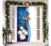 Décoration de porte de Noël en tissu à suspendre avec autocollant de porte pour la saison des fêtes crée un accueil joyeux, adapté à la plupart des portes standard (15)