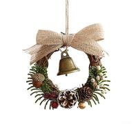 Décoration de porte de vacances avec cloches de Noël, finition or antique et ficelle de jute solide pour accrocher sur les portes, couronnes et diverses surfaces de maison (B)