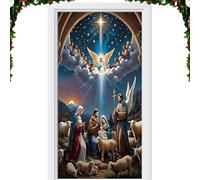 Décoration de porte d'entrée de Noël - Fournitures de vacances en textile religieux,Décoration de Noël de porte d'entrée,Pour le w nd Fête Bureau Chambre École Appartement Devant Mur Magasin