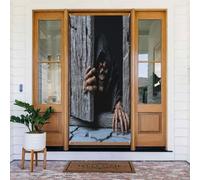 Décoration de porte d'Halloween, destination finale, décoration de maison hantée d'Halloween, couverture de porte de fenêtre, 183 x 88,9 cm, fournitures de fête pour mur de garage