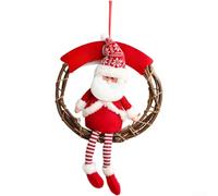 Décoration de porte en bois avec élan, vigne et bonhomme de neige conçue pour une atmosphère festive (couronne de vigne de bonhomme de neige)