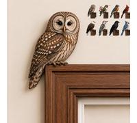 Décoration de porte en bois fabriquée à la main en forme d'oiseau de 20 cm | Décoration de porte en bois fabriquée à la main avec motif de plumes détaillé. S'adapte aux coins et aux sommets de porte