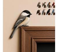 Décoration de porte en bois fabriquée à la main en forme d'oiseau de 20 cm | Décoration de porte en bois fabriquée à la main avec motif de plumes détaillé. S'adapte aux coins et aux sommets de porte