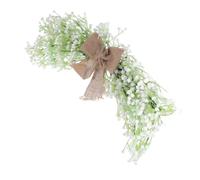 Décoration de Porte Gypsophile Artificielle Verte pour Mariage et Vitrine | Finition Soignée, Ambiance Festive, Fleurs en Soie et Rotin, Style Délicat, Façade et Boutique
