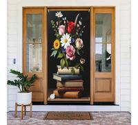 Décoration de porte moderne avec impression bouquet n° 16 pour intérieur/extérieur, printemps, été, automne, hiver, Halloween, Noël