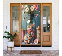 Décoration de porte moderne n° 229 - Bannière décorative pour intérieur/extérieur - Printemps, été, automne, hiver, Halloween, Noël