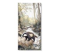 Décoration de porte motif animal sauvage, scène forestière inspirée de la nature, décoration d'intérieur et d'extérieur, décoration saisonnière en automne, 91,4 x 183 cm