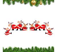 Décoration de Porte -, Père Noël et élan, Lot de 2 | Décoration d'angle de Porte de Noël en Bois | pour Chambre à Coucher, Salle de Bain, entrée, Porche, extérieur, fête, BOD