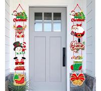 Décoration de porte pour fête de vacances avec motifs de Père Noël en papier et arbre de Noël, créée pour améliorer la décoration saisonnière et l'ambiance festive (1)
