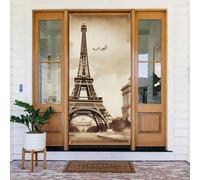 Décoration de porte vintage Paris Tour Eiffel papillon, bannière de porte de bienvenue, toile de fond, bannière de porche saisonnière, fond photo pour décoration de fête, intérieur et extérieur