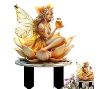 Décoration de pot de fleur de fée bohème, décorations de pot de | Prise de terre fées miniatures, signe de décoration, s en Pot, ornements - Figurines de jardin, Pots de s fabriqués à la main, décorat