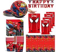 Décoration de Poulet sur le Thème de Spiderolk, Fournitures de ixd'Anniversaire pour Enfant, Tasse en Papier, Assiette, Nappe, Serviette, ixPréChristophe 10pcs 9in plate