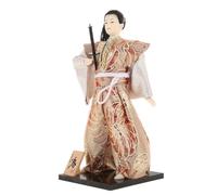 Décoration de Poupée Samouraï Japonaise, Ornement de Bureau Traditionnel | Tissu et Bois, Finition Soignée Qui Ne Se Décolore Pas, pour Salon ou Espace de Travail