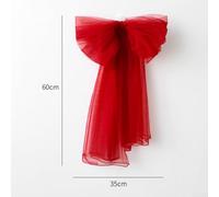 Décoration de pour sommet d'Arbre en Maille 60cm pour robuste(Deep red) | Design arc-en-ciel vibrant, touche whimsique, attire l'attention, parfait pour sapin, finition soignée