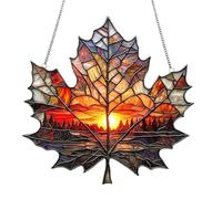 Décoration de réception de fenêtre en feuille d'érable - Acrylique Maple Leaf Sun Catcher Ornnaments - Décoration saisonnière pour bureaux de vacances du lundi au vendredi appartement d'anniversaire