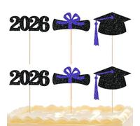 Décoration de remise de diplôme 2026 - Bouquet de remise de diplôme 2026, centre de table de fleurs pour gâteaux décoratifs, affichage de célébrations | Plateaux alimentaires 2026, événements