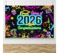 Décoration de remise de diplôme, ABI 2026 Bannière décorative noire et dorée 180 x 110 cm de remise de diplôme pour remise et réussite d'examen, accessoires photo de remise