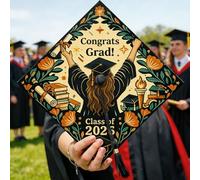 Décoration de remise de diplôme avec mains - Livres modernes - Fleurs - Pour fête de fin d'études de 2026 - Pour fête, portrait senior, séance de célébration - 24,1 x 24,1 cm