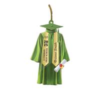 Décoration de remise des diplômes en acrylique Décoration 2D Robe suspendue pour la classe 2025 Cadeau commémoratif personnalisé Souvenir collège école vert