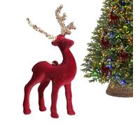 Décoration de renne avec figurine de cerf décoratif Burlap | Statue de renne pour décoration de table d'hiver étagère table cuisine vacances décoration