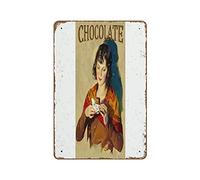 Décoration de restaurant chocolat pour cuisine, bonbons, art imprimé, salle à manger, garde-manger, panneau en métal rétro 20,3 x 30,5 cm, affiche en métal gaufré, panneau vintage en aluminium, cadeau